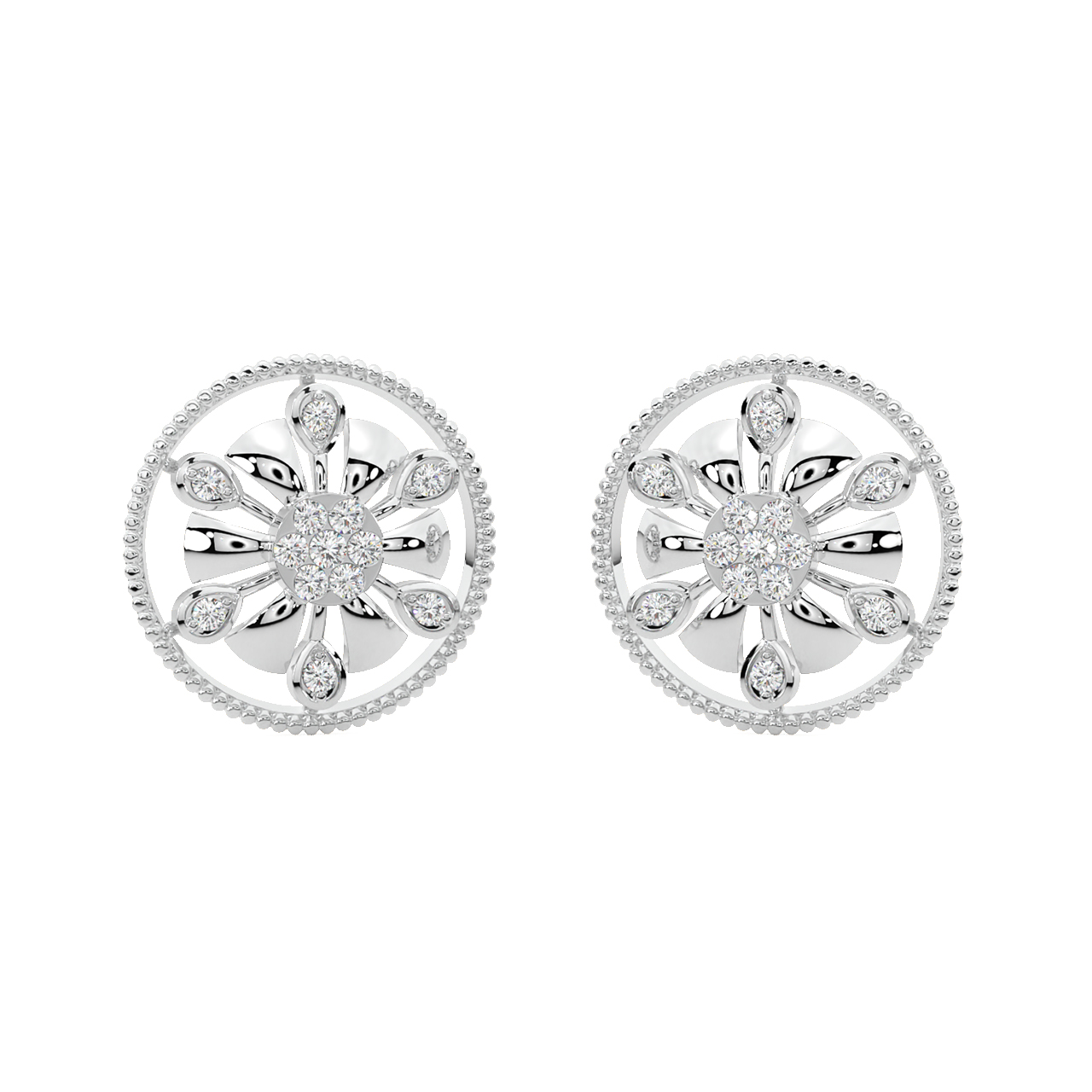 Ailani Round Diamond Stud Earrings